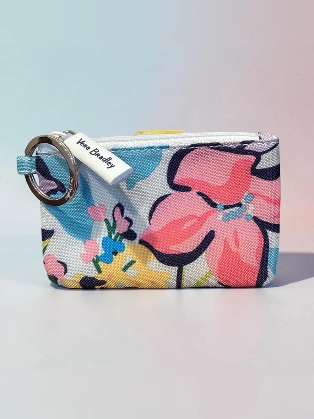 Vera Bradley Marian Floral Zip ID Key Pouch Card Case Wallet